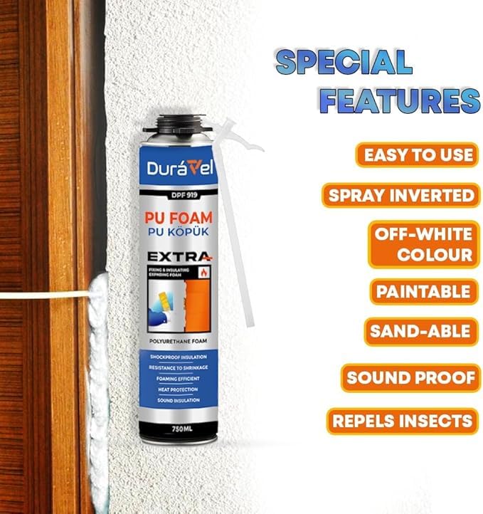 Duravel PU Foam Sealant, Extra Strength Polyurethane Foam, Professional Grade, 750ml (12 Pack) - Image 3